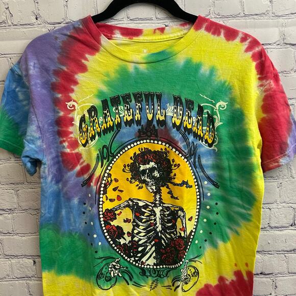Grateful Dead Tye Dye Bertha Skeleton Roses T-Shirt Size Medium Ripple Junction - Picture 3 of 5